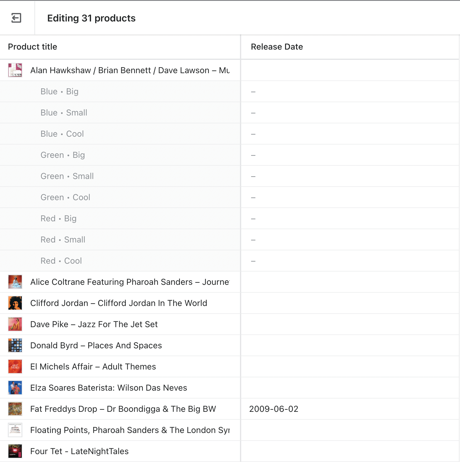 Shopify bulk editor metafields