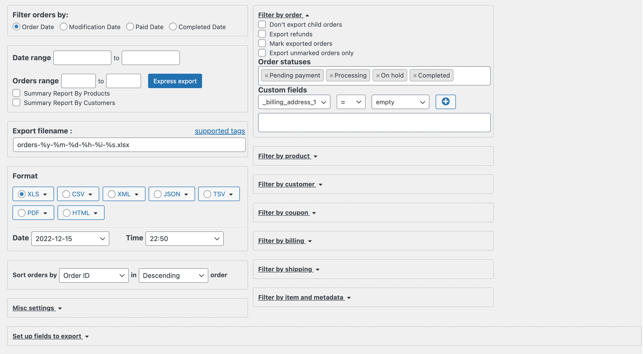 Advanced Order Export for WooCommerce