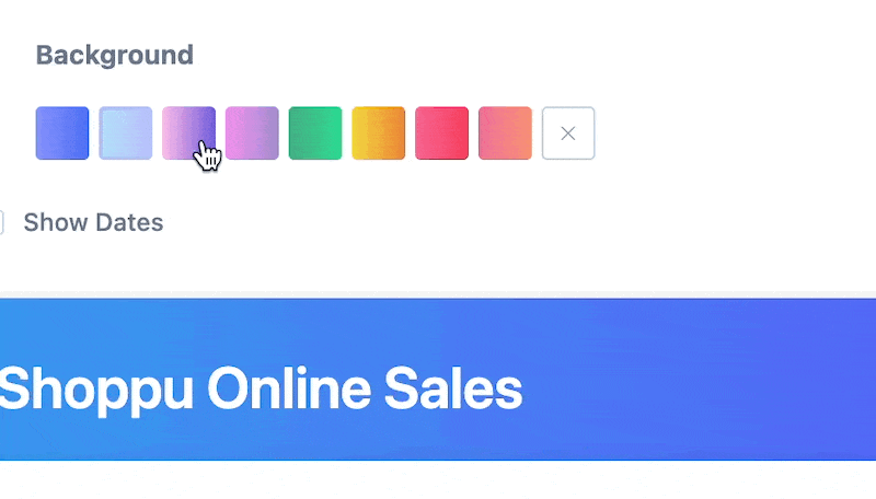 GIF of chart backgrounds changing.