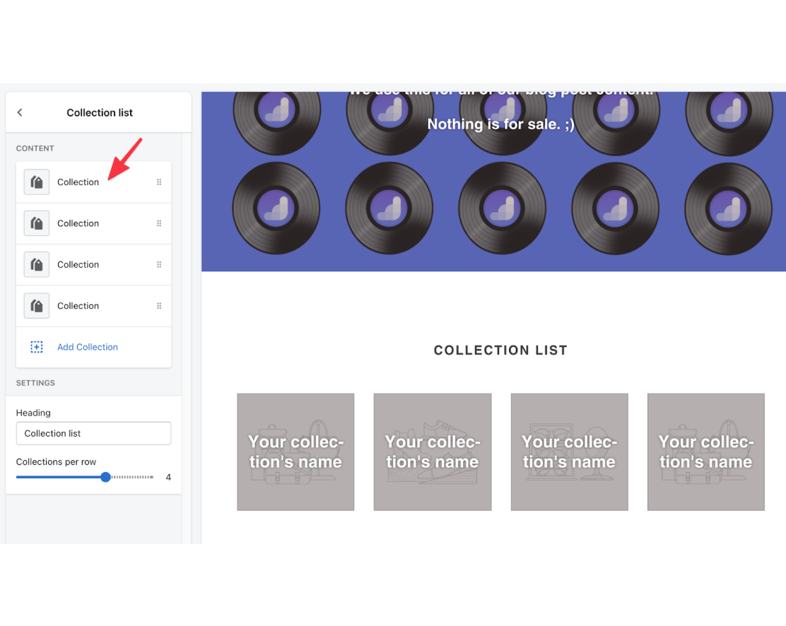 Displaying a Shopify collection on a page
