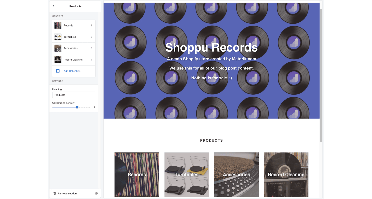 Displaying a Shopify collection on a page