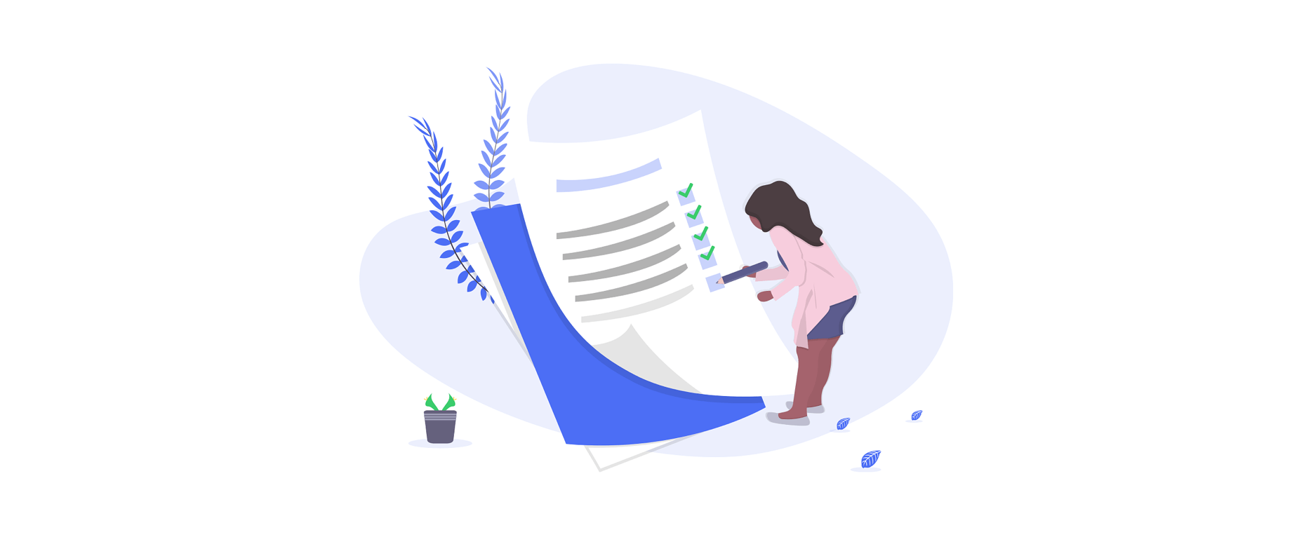 cartoon of lady making a todo list