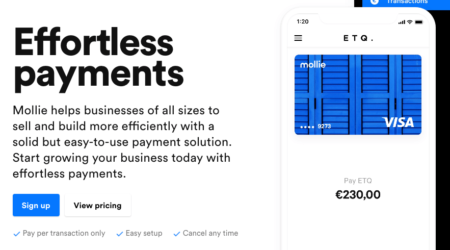 mollie payment gateway description