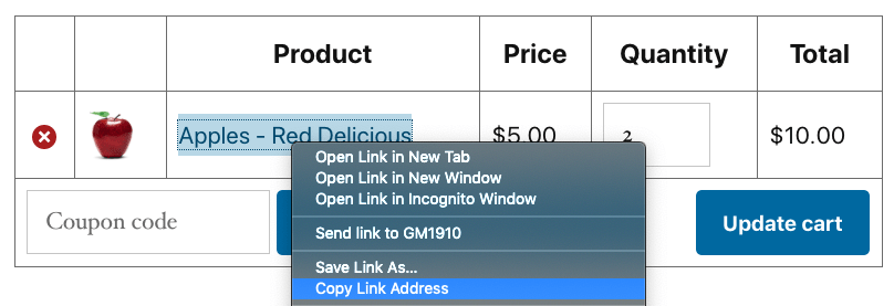 product variation link