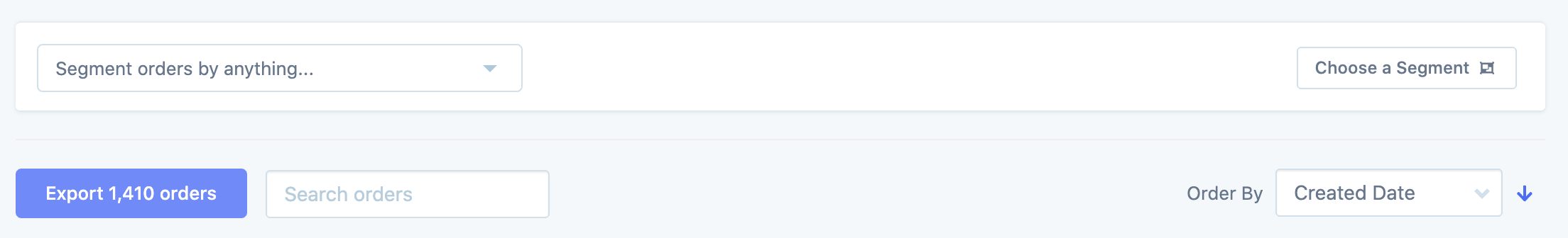 Metorik orders segmenting