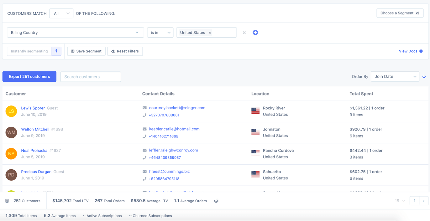 metorik's customer segmenting system