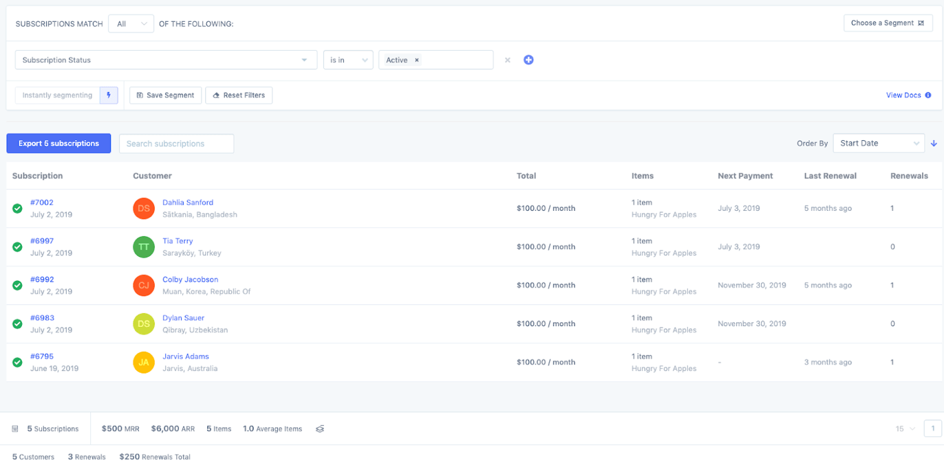 metorik subscription segmenting
