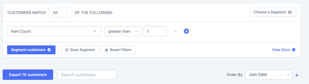 metorik item count filter
