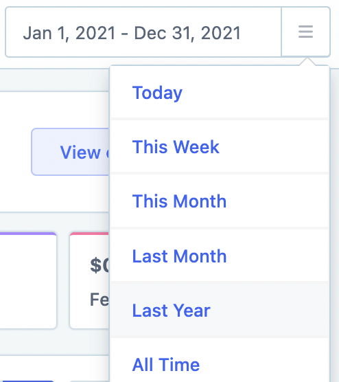 last year date picker option