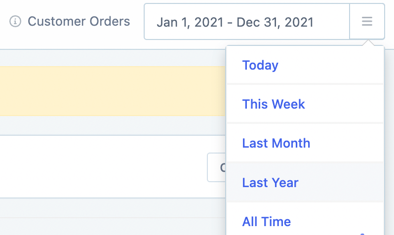 date range filter for comparing the products