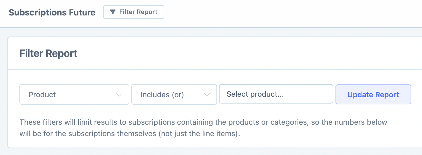 subscription product filter
