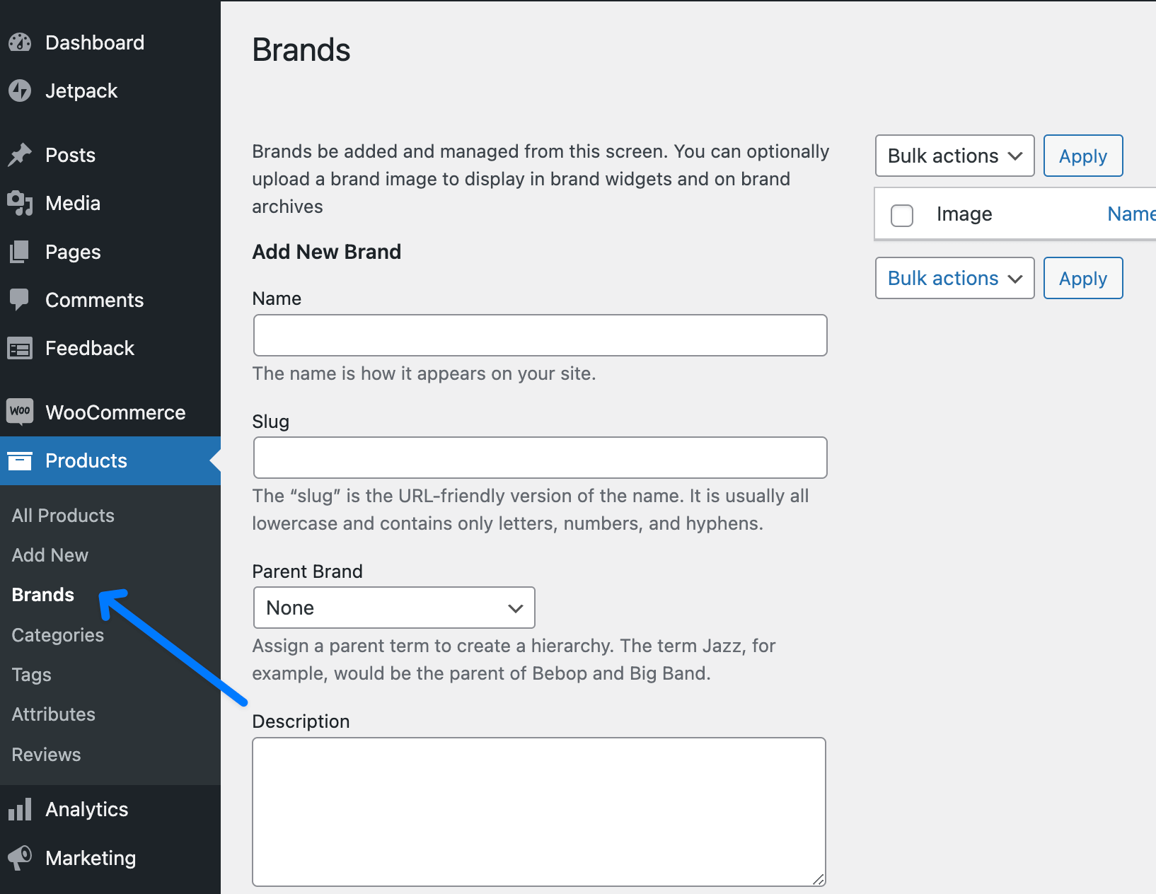brands page in your WooCommerce store