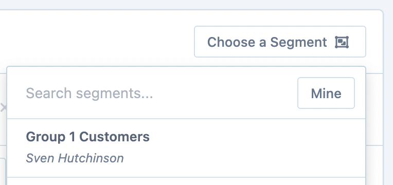 select the saved segment