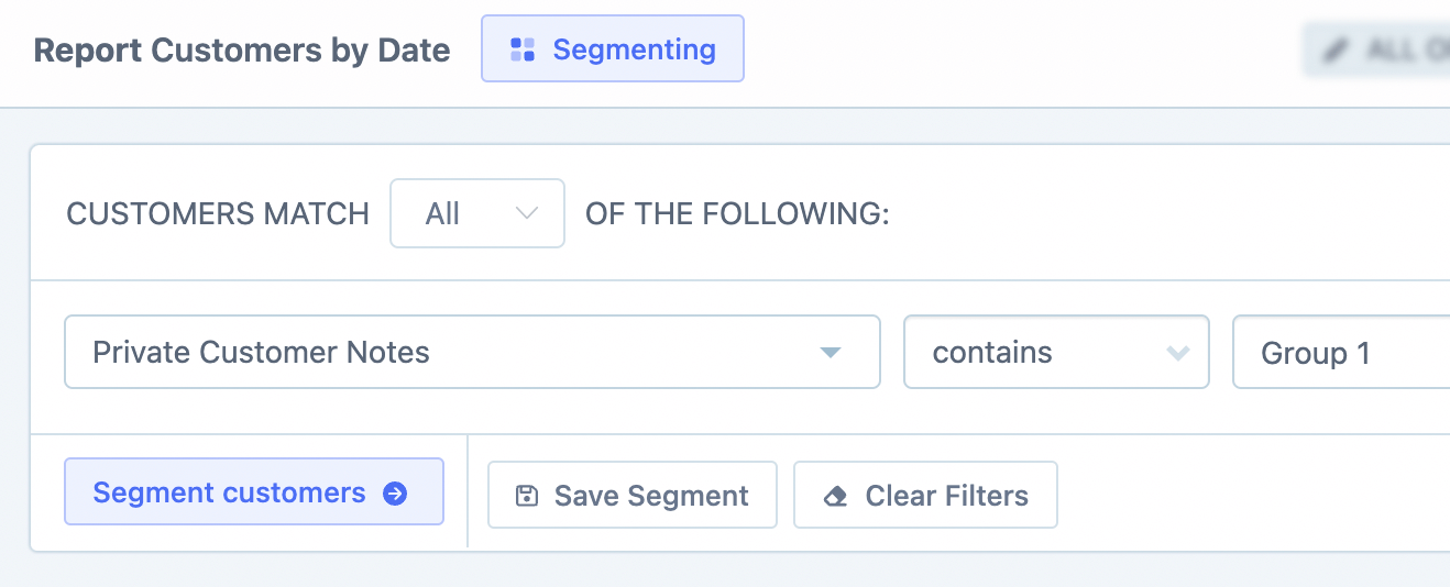segment the report by saved tagged group