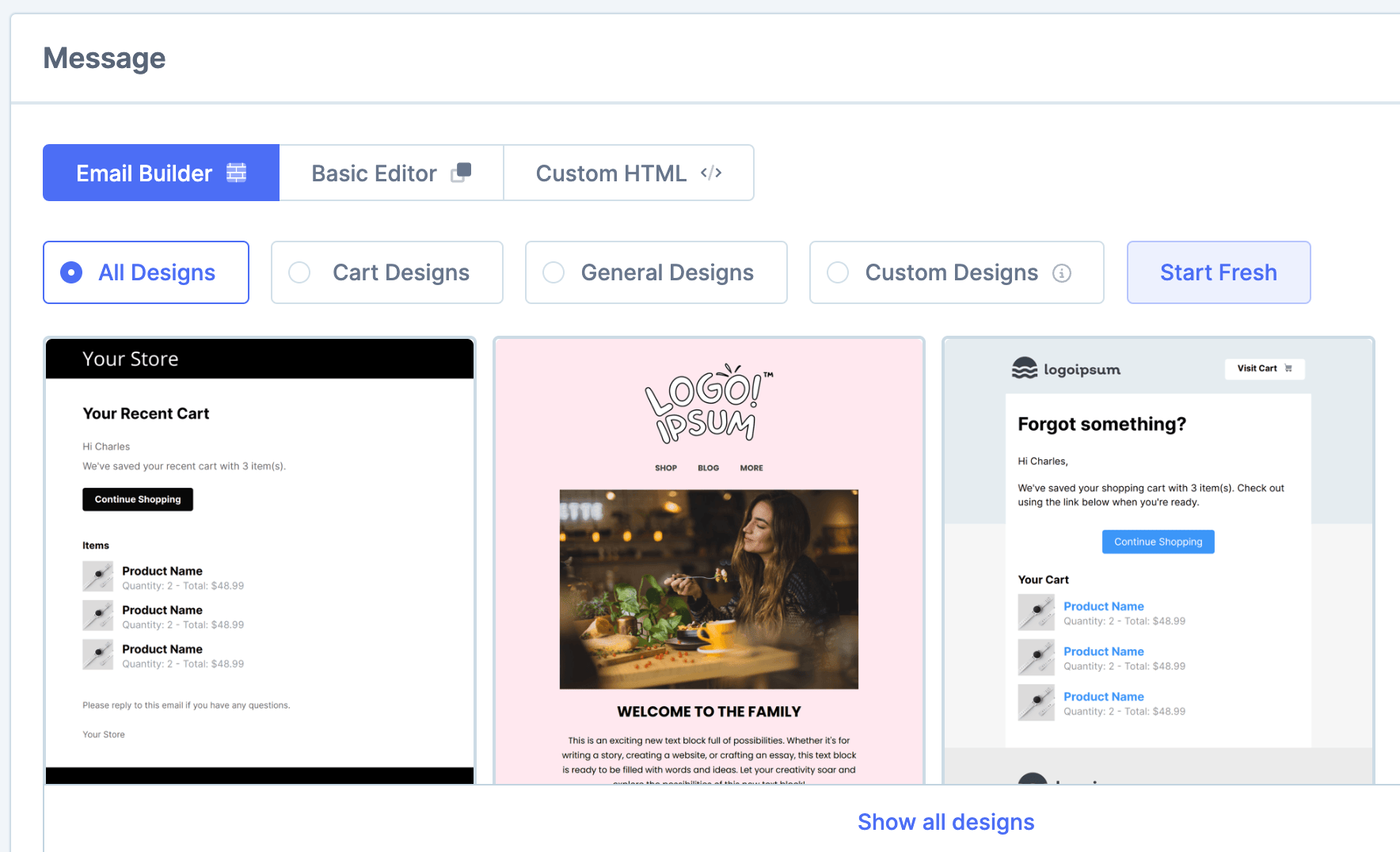 different ways of creating emails