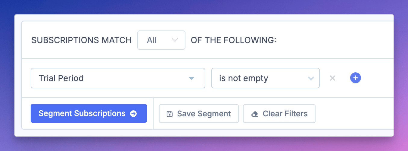 trial period filter for subscriptions
