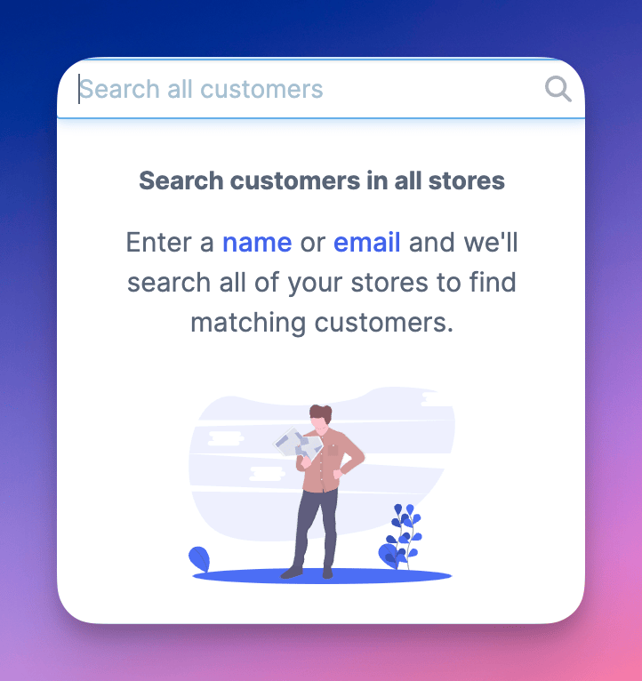 search customers across all stores