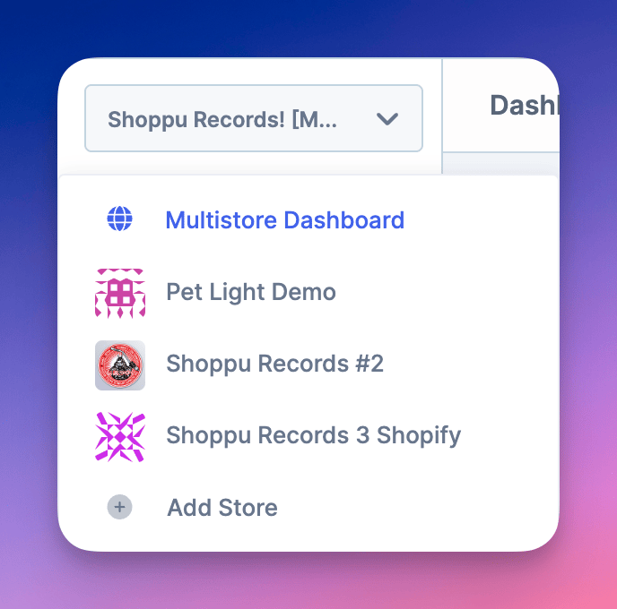 switch between stores