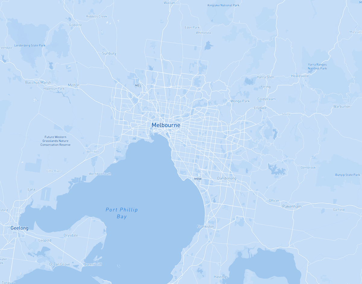 Map of Melbourne, Australia