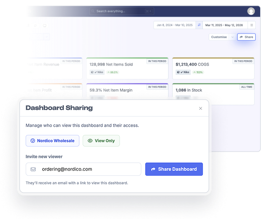 Sharing a Metorik dashboard with an external viewer via the new Viewer role