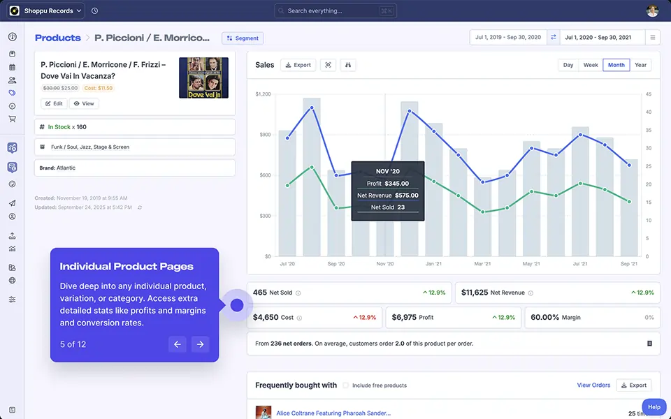 A screenshot of Metorik's product reporting